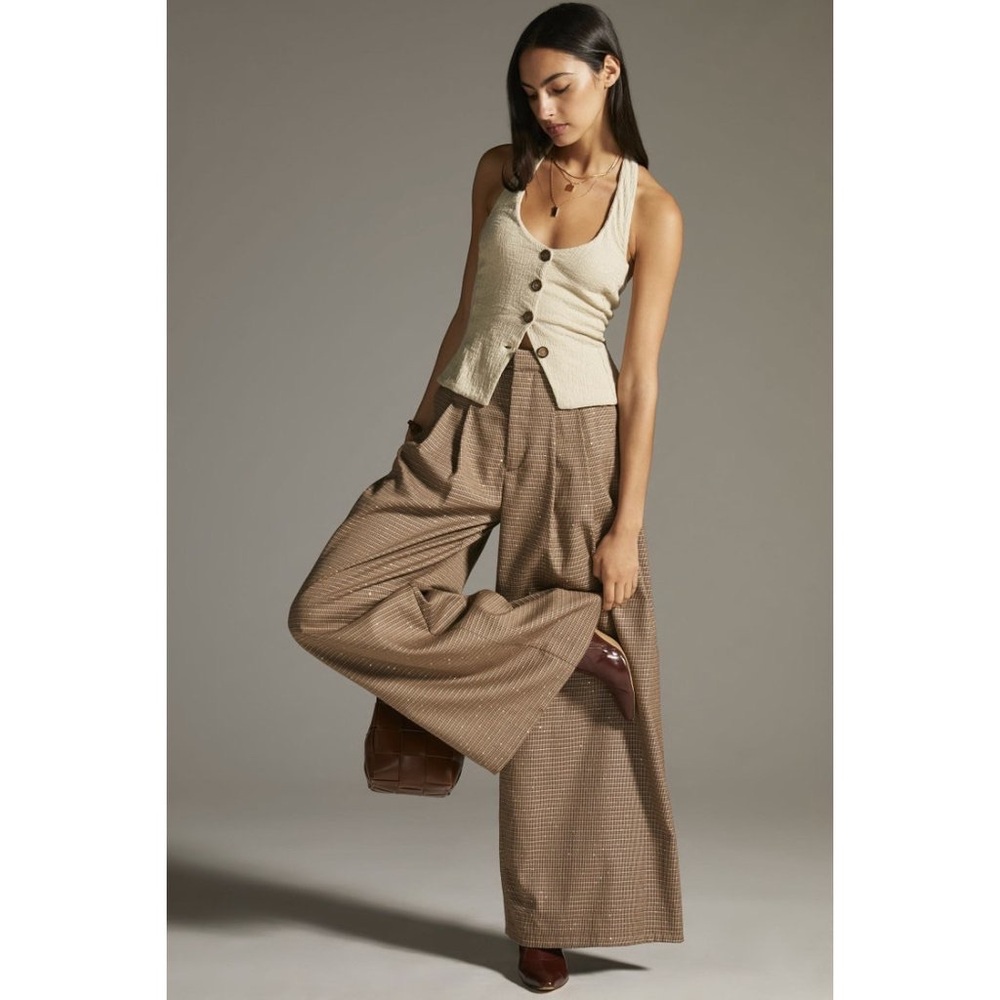 Anthropologie Brown Wide Leg Pants